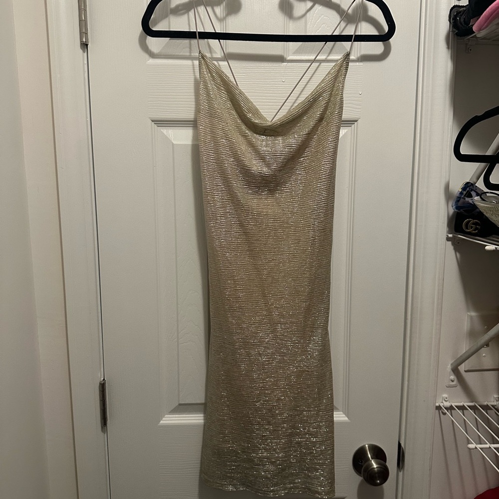 Elegant Gold Slip Dress